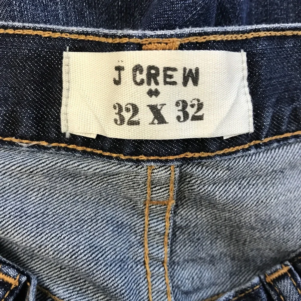 J Crew Jeans Men's 32x32 Blue Straight Leg Cotton Denim Mid Rise